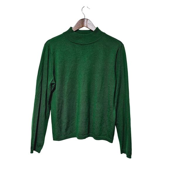 Pendleton 100% Merino Wool Mock Neck Sweater  Women's Sz XL Green Preppy Autumn - Picture 1 of 6
